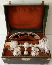 French antique solid silver Baroque Chapel Set